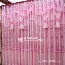 淘宝供货2013批发成品韩式田园风格窗帘诗情画意卧室阳台窗帘