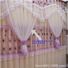 厂家直供高档韩式成品蕾丝窗帘绣花窗帘窗纱批发零售可定制