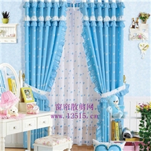 厂家直销窗帘田园系列窗帘适合客厅主卧小卧婚房蓝心心相印
