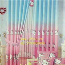 劲爆好卖厂家直销窗帘适合儿童小孩房KT猫