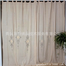 厂家直销：粗麻布镂空抽丝窗帘成品窗帘垂直窗帘及各式窗帘