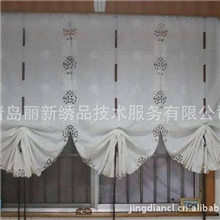青岛地区专业生产批发：绣花提拉帘气球帘扇形帘多款时尚窗帘