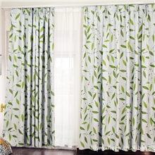 2.8门幅绿叶一级环保印花遮光窗帘窗纱窗帘定做17元/米