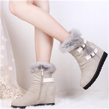 厂家直销新款韩版女靴雪地靴短靴真兔毛中筒内增高女鞋靴子批发