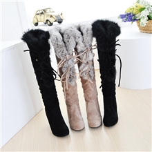 新产品供应高筒靴兔毛女靴气质淑女时尚春秋女靴018