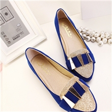 13秋季学生上班必备金属闪片绒面平底女单鞋学生装035-8