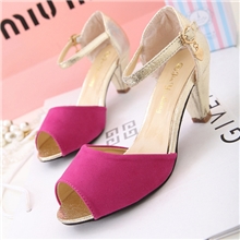 2013经典淑女韩版甜美一字扣女中粗跟女凉鞋2013-1