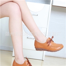 网店代理2013新款单鞋真皮休闲皮鞋女牛皮平底鞋系带牛筋底驾车鞋