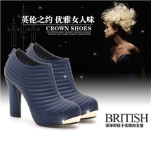 莫蕾蔻蕾柳岩代言英伦新款防滑楦头亮片女式舒适高跟鞋X996-3