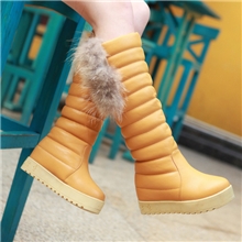 2013时尚兔毛新款女靴韩版防水高筒厚底牛筋底雪地靴外贸女靴