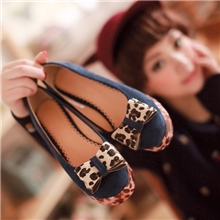 2012日韩蛋糕鞋百搭豹纹松糕底休闲单鞋蝴蝶结厚底坡跟女鞋J08