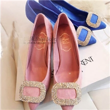 2013秋季新款单鞋韩国代购甜美公主女鞋尖头浅口方扣水钻绒面女鞋