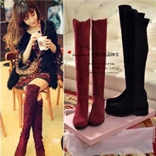 2013欧美呛口小辣椒过膝长靴子平底单靴高筒靴弹力靴