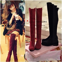 2013秋冬款欧美呛口小辣椒过膝长靴子平底单靴高筒靴弹力靴批发