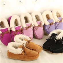 冬季欧美新款唐卡包脚女鞋真皮磨砂羊毛豆豆鞋棉鞋平底鞋毛毛鞋