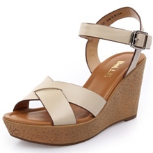 厂家直销2013新款琦百丽娜凉鞋真牛皮坡跟厚底松糕底女鞋3M332