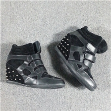 现货批发外贸原单铆钉魔术贴内增高单鞋厚底女鞋热销爆款