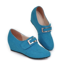 尖头平底内增高小单鞋休闲鞋时尚金属扣件女鞋免费一件代发03e-x