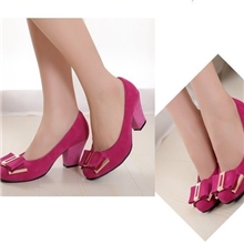 粗高跟低帮蝴蝶结花朵磨砂单女鞋提供数据免费代理一件代发27b-1