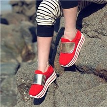 真皮休闲鞋女厚底松糕鞋单鞋（高帮款）