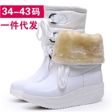 34-43码大码女鞋一件代发真皮雪地靴羽绒靴中筒靴女棉靴