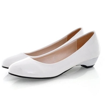 单鞋PU浅口女鞋漆皮舒适低跟单鞋商场酒店职业工作鞋韩版单鞋