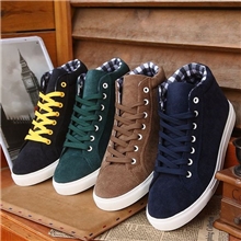 【伙拼】秋冬高帮板鞋男鞋灯芯绒内增高板鞋时尚男生帆布板鞋
