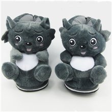 淘宝爆款小灰灰卡通棉拖鞋创意可爱女高帮棉鞋冬季保暖毛拖批