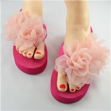 2013夏季韩版花朵拖鞋时尚坡跟厚底凉拖鞋批发网店代理一件代发
