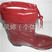 上海三冠女士短筒仿皮雨鞋--保暖雨鞋、春秋雨鞋短靴工作鞋