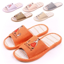 时尚牛筋底亚麻拖鞋打网球情侣拖鞋、家居鞋居家亚麻拖鞋C070