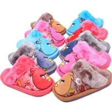 愤怒的小鸟儿童卡通棉拖鞋新款卡通毛绒儿童拖鞋棉拖批发Y086