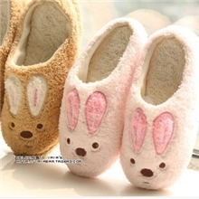 新款卡通兔子棉拖鞋半包跟珊瑚绒软底地板拖家居室内情侣棉拖鞋