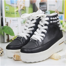 女鞋批发时尚骷髅头增高女式单鞋高品质新款鞋子高帮皮质女鞋