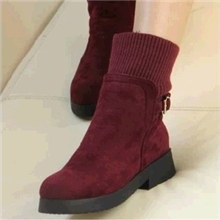 毛线口磨砂皮裸靴子女春秋平底短靴内增高女鞋韩版2013秋季新款