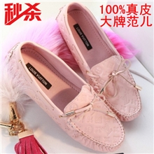 欧洲站2013新款真皮平跟豆豆鞋女平底牛皮单鞋欧美大牌女鞋大码