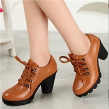 厂家直销2013新款真皮高跟深口单鞋女系带英伦粗跟防水台女鞋牛皮