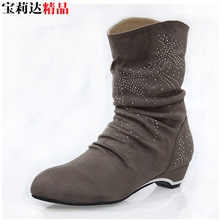 伙拼2013新款靴子货源水钻低跟单靴布里靴春靴实体超爆款预购