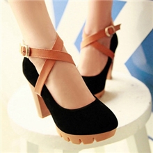 2013爆款粗跟外贸高跟单鞋绕道女式浅口单鞋批发代理LQR8532