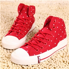 2013外贸订单XFS女式波点高帮帆布鞋时尚女鞋单鞋批发