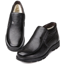 冬款时尚真皮棉鞋高帮棉皮鞋中老年男式休闲鞋父亲鞋爸爸鞋