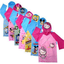 厂家直销儿童雨衣迪士尼米妮米带书包位雨披小学生雨衣书包位雨衣