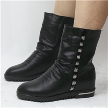 厂家直销2013新款水钻铆钉短靴平底内增高休闲女靴秋冬靴批发