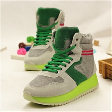 包邮秋季韩版厚底休闲拼色阿甘鞋休闲跑鞋运动鞋女学生高帮棉鞋