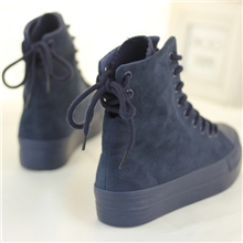 秋季新款松糕厚底高帮帆布鞋女鞋子韩版潮休闲鞋板鞋学生鞋后系带