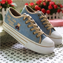 包邮2013韩版新款帆布鞋低帮休闲鞋厚底松糕鞋甜美学生卡通图