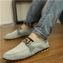 批发代发爆款夏季男士镂空透气网布鞋韩版英伦休闲豆豆鞋驾车鞋