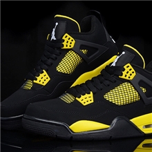 乔4男女款黑黄前后sole篮球鞋情侣鞋正品特价一件代发厂家直销