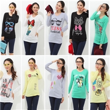 2013韩版女装秋冬新款上衣T恤百搭修身显瘦长袖打底衫批发