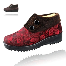 老北京布鞋冬季加厚保暖棉鞋中老年休闲鞋低帮一脚蹬透气防滑